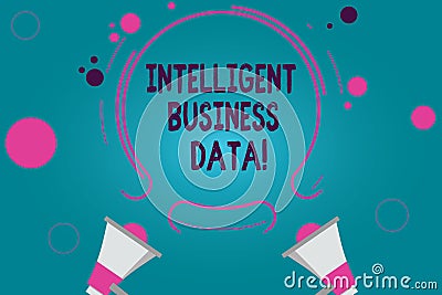 Conceptual hand writing showing Intelligent Business Data. Business photo text use of internal data to analyze the operations Two Stock Photo