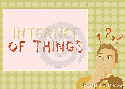 Conceptual hand writing showing Internet Of Things. Business photo showcasing connection of Devices to the Net to Send Receive Dat Stock Photo