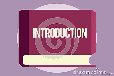 Conceptual hand writing showing Introduction. Business photo text First part of a document Formal presentation to an Stock Photo