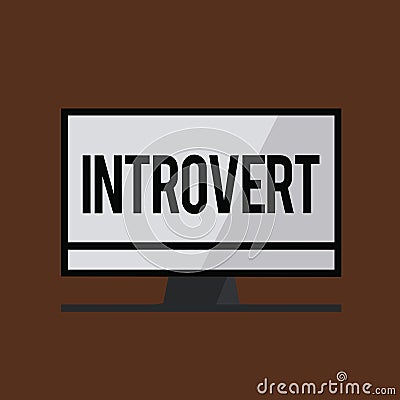 Conceptual hand writing showing Introvert. Business photo showcasing tend to be inward turning or focused more internal Stock Photo
