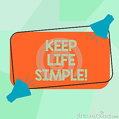 Conceptual hand writing showing Keep Life Simple. Business photo text invitation anyone not complexing things or matters Stock Photo