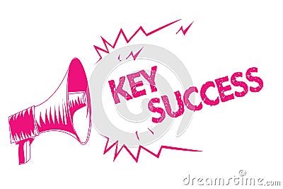 Conceptual hand writing showing Key Success. Business photo text generally three to five areas that company may focus on Pink mega Stock Photo