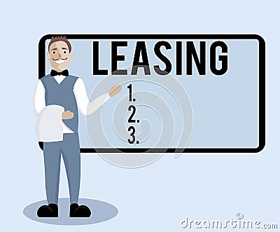 Conceptual hand writing showing Leasing. Business photo text Grant on lease Rent Agreement between two parties Contract Stock Photo