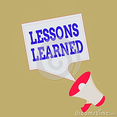 Conceptual hand writing showing Lessons Learned. Business photo showcasing Promote share and use knowledge derived from experience Stock Photo
