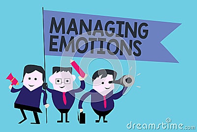 Conceptual hand writing showing Managing Emotions. Business photo text Controlling feelings in oneself Maintain composure Stock Photo