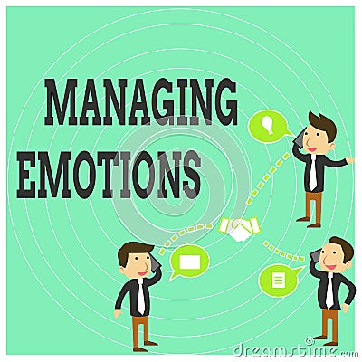 Conceptual hand writing showing Managing Emotions. Business photo text Controlling feelings in oneself Maintain Stock Photo