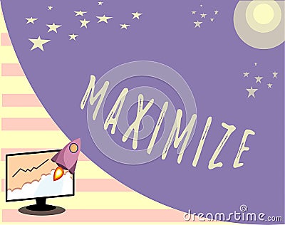Conceptual hand writing showing Maximize. Business photo text make as large or great as possible best use of something Stock Photo
