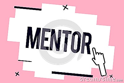 Conceptual hand writing showing Mentor. Business photo showcasing advise or train someone especially younger colleague Stock Photo