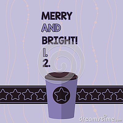 Conceptual hand writing showing Merry And Bright. Business photo showcasing defined London Cockney rhyming slang for Stock Photo