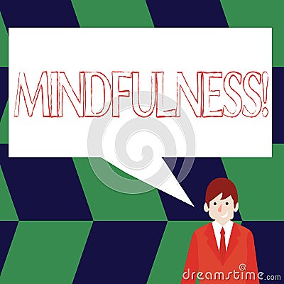 Conceptual hand writing showing Mindfulness. Business photo showcasing Being Conscious Awareness Calm Accept thoughts Stock Photo