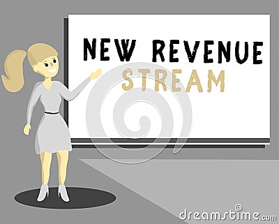 Conceptual hand writing showing New Revenue Stream. Business photo text Additional Enhanced Source of Income Improved Approach Stock Photo