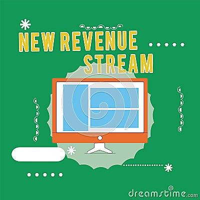 Conceptual hand writing showing New Revenue Stream. Business photo text Additional Enhanced Source of Income Improved Approach Stock Photo