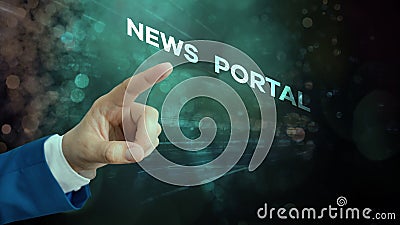 Conceptual hand writing showing News Portal. Business photo text designed website that brings information from diverse sources Stock Photo