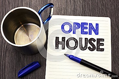 Conceptual hand writing showing Open House. Business photo showcasing Home Property Residential Interior Exterior Building Apartme Stock Photo