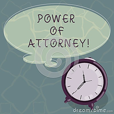 Conceptual hand writing showing Power Of Attorney. Business photo text act for another demonstrating in specified or all Stock Photo