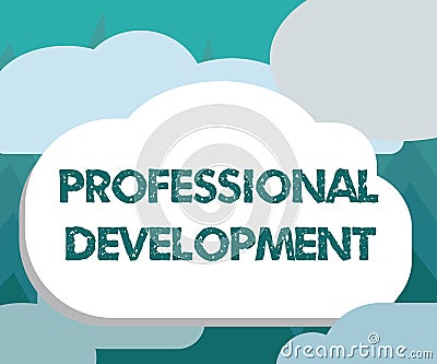 Conceptual hand writing showing Professional Development. Business photo showcasing Learning to earn or maintain Mastery Credentia Stock Photo