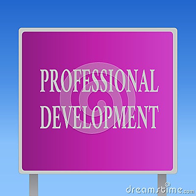 Conceptual hand writing showing Professional Development. Business photo text Learning to earn or maintain Mastery Credentials Stock Photo