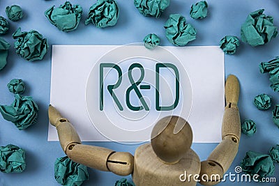 Conceptual hand writing showing R D. Business photo text Research and Development Scientific Investigations Innovations written on Stock Photo