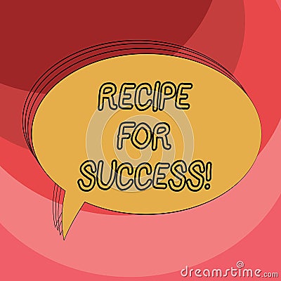 Conceptual hand writing showing Recipe For Success. Business photo showcasing tricks and guides in order to achieve certain goals Stock Photo