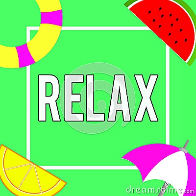 Conceptual hand writing showing Relax. Business photo showcasing make or become less tense anxious calming down no Stock Photo