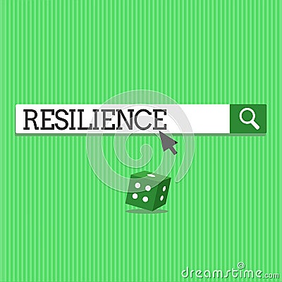 Conceptual hand writing showing Resilience. Business photo text Capacity to recover quickly from difficulties Stock Photo