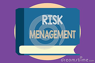 Conceptual hand writing showing Risk Management. Business photo showcasing evaluation of financial hazards or problems with proced Stock Photo