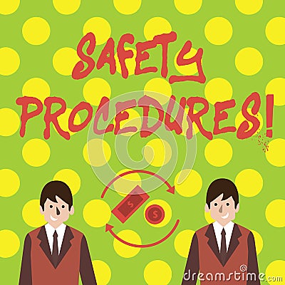 Conceptual hand writing showing Safety Procedures. Business photo text steps description of process when deviation may Stock Photo