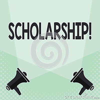 Conceptual hand writing showing Scholarship. Business photo text Grant or Payment made to support education Academic Stock Photo