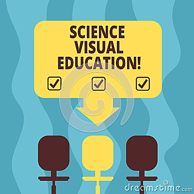 Conceptual hand writing showing Science Visual Education. Business photo showcasing Use infographic to understand ideas Stock Photo