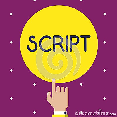 Conceptual hand writing showing Script. Business photo showcasing handwriting as distinct from print written characters of play Stock Photo