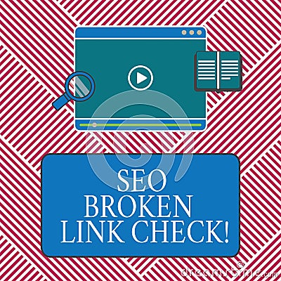 Conceptual hand writing showing Seo Broken Link Check. Business photo text Search engine optimization error in website Stock Photo