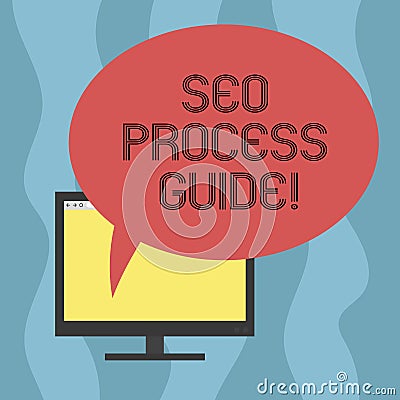 Conceptual hand writing showing Seo Process Guide. Business photo showcasing set actions improve online visibility Stock Photo