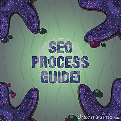 Conceptual hand writing showing Seo Process Guide. Business photo text set actions improve online visibility website in Stock Photo
