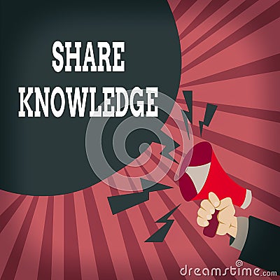 Conceptual hand writing showing Share Knowledge. Business photo showcasing teaching others what I learnt before Giving lectures Stock Photo