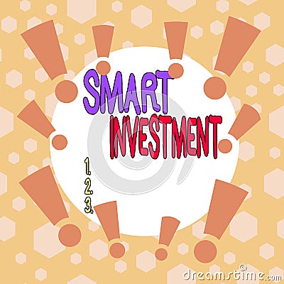 Conceptual hand writing showing Smart Investment. Business photo showcasing Allocating funds to an asset or committing capital Stock Photo