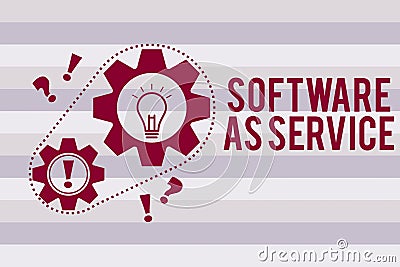 Conceptual hand writing showing Software As Service. Business photo text On Demand licensed on Subscription and Stock Photo