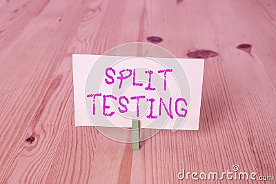 Conceptual hand writing showing Split Testing. Business photo showcasing issuing the traffic of a website between two different Stock Photo