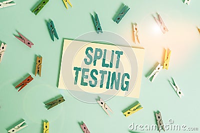 Conceptual hand writing showing Split Testing. Business photo text issuing the traffic of a website between two different URLs Stock Photo