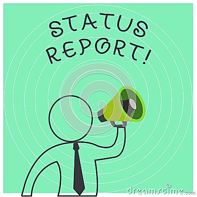 Conceptual hand writing showing Status Report. Business photo text document relating a situation of something such as a Stock Photo
