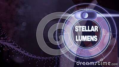 Conceptual hand writing showing Stellar Lumens. Business photo text cryptocurrency platform that uses on remittance and payments Stock Photo