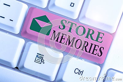 Conceptual hand writing showing Store Memories. Business photo showcasing the ability of the mind to store and recall past Stock Photo