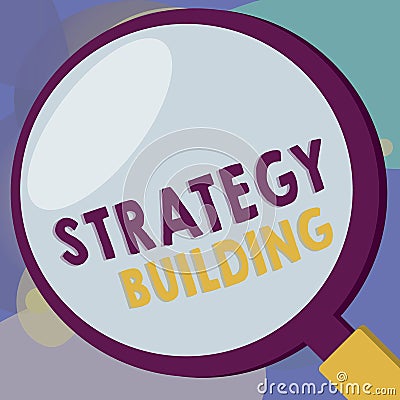 Conceptual hand writing showing Strategy Building. Business photo text Leveraging Buying and acquiring others platforms Stock Photo