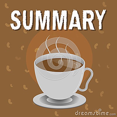 Conceptual hand writing showing Summary. Business photo text Brief Statement Abstract Synopsis Concise Abbreviated Stock Photo