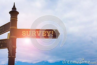 Conceptual hand writing showing Survey. Business photo text research method used for collecting data from a predefined Stock Photo