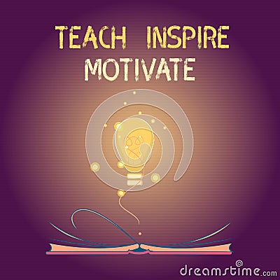 Conceptual hand writing showing Teach Inspire Motivate. Business photo text Spark the Imagination to Feel the need to Learn Stock Photo