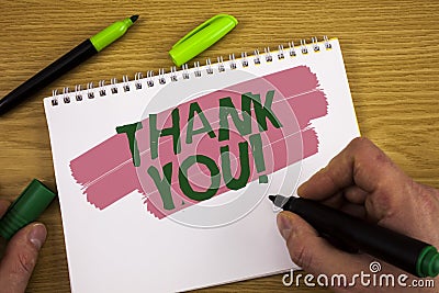 Conceptual hand writing showing Thank You Motivational Call. Business photo text Appreciation greeting Acknowledgment Gratitude wr Stock Photo