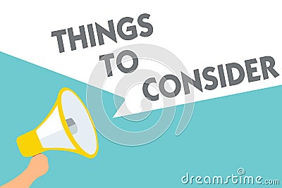 Conceptual hand writing showing Things To Consider. Business photo text list to check or do it Shopping Schedule Time table Symbol Stock Photo