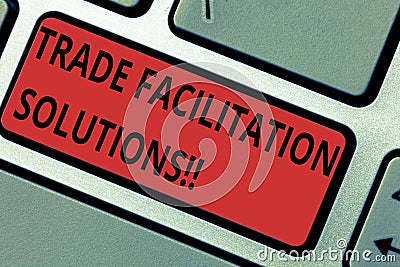 Conceptual hand writing showing Trade Facilitation Solutions. Business photo text harmonisation of international trade Stock Photo