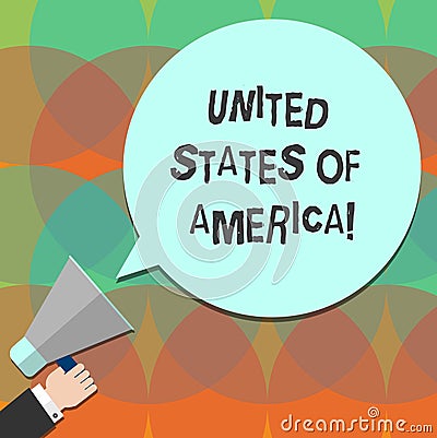 Conceptual hand writing showing United States Of America. Business photo text Country in the north Capital Washington DC Stock Photo