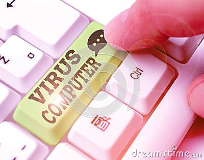 Conceptual hand writing showing Virus Computer. Business photo text Malicious software program loaded onto a user s is computer Stock Photo